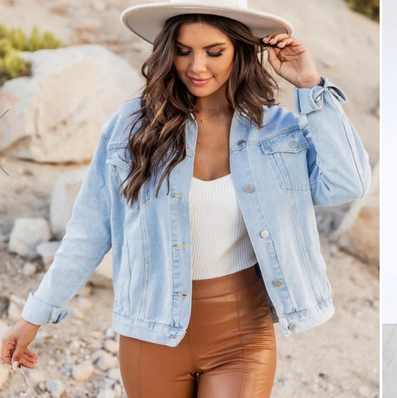 Light Wash Denim Fringe jacket, Size M - Picture 2 of 8